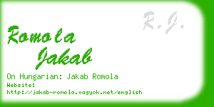 romola jakab business card